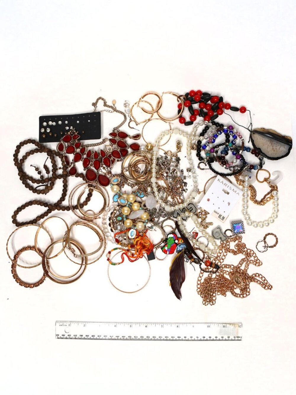 Mixed Costume Jewelry Lot Statement Pieces & Crafting Supplies Vintage Style Mix